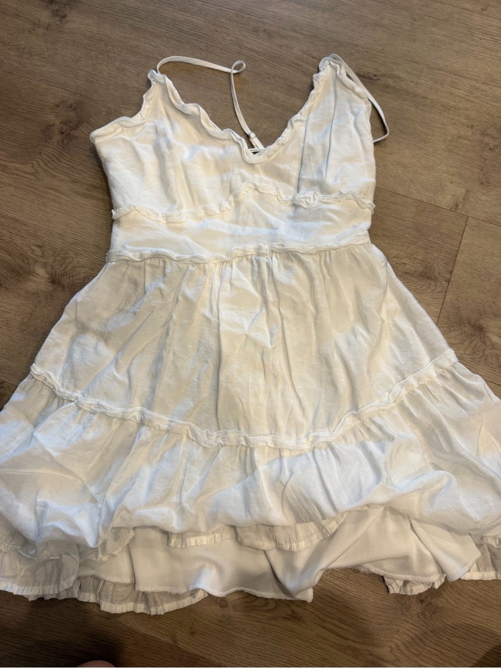 Francesca's Collections White Tiered Ruffle Dress